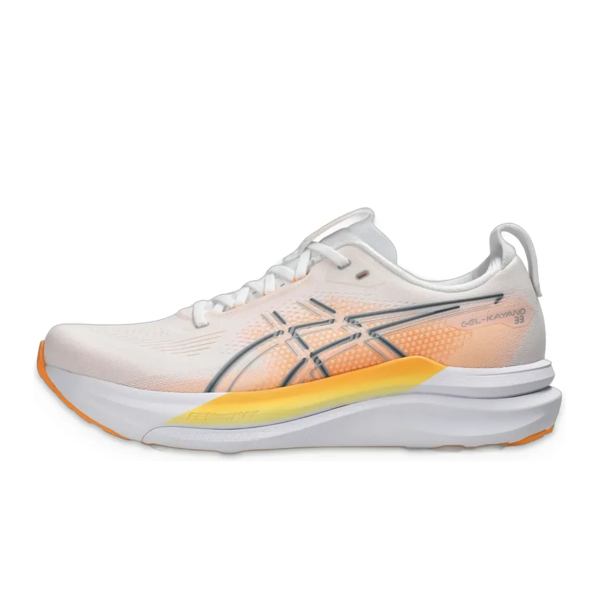 Gel-Kayano 33 White / Stadium Orange