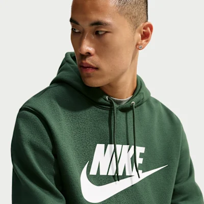 Sportswear Club Fleece Pullover Hoodie Fir/Fir/White — 3