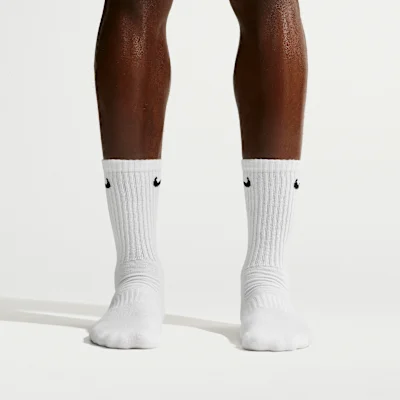 Everyday Cushioned Crew Socks (3 pairs) White/Black — 4