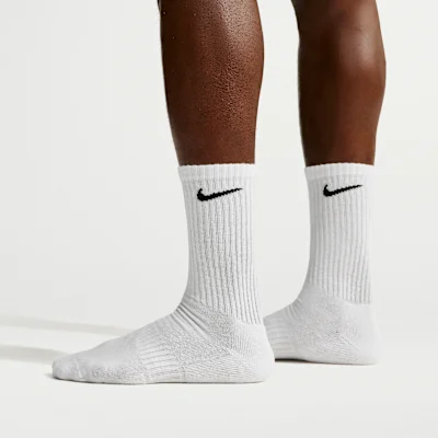 Everyday Cushioned Crew Socks (3 pairs) White/Black — 3