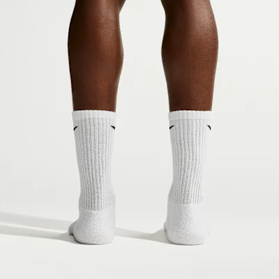 Everyday Cushioned Crew Socks (3 pairs) White/Black — 5