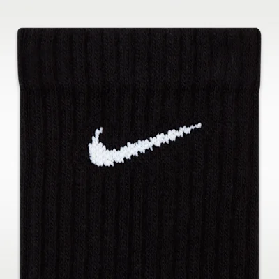 Everyday Cushioned Crew Socks (3 pairs) Black/White — 4