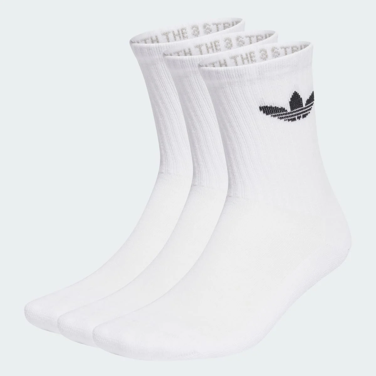 Trefoil Cushion Crew Socks (3 pairs) White — 1