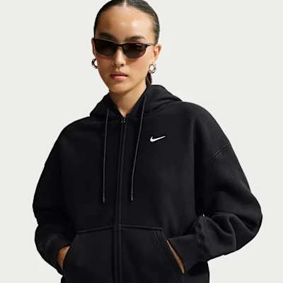 Studio Fleece Heavyweight Oversized Full-Zip Hoodie Total Black/Sail