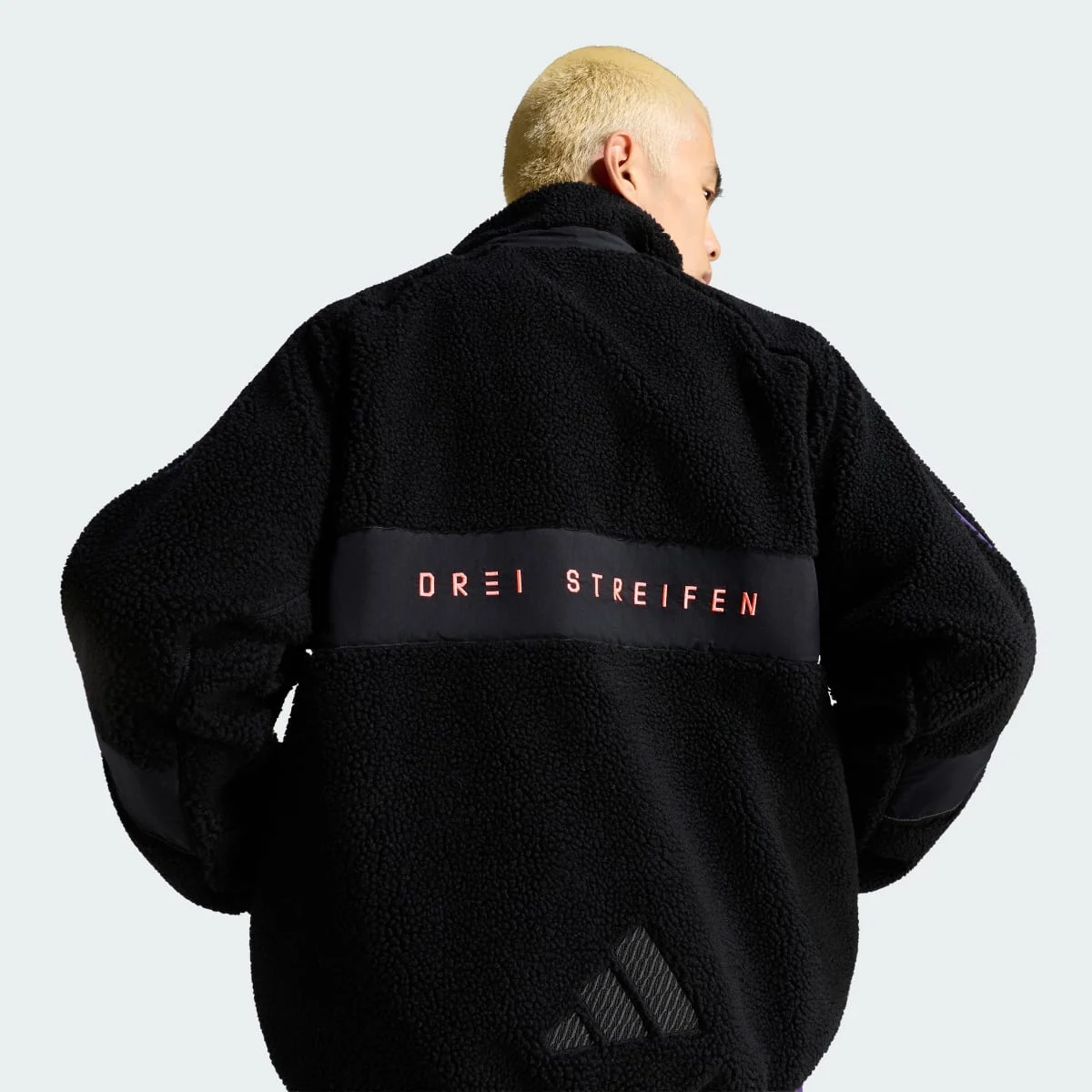 Brand Love Loose Fit Sherpa Jacket Black/Violet/Solar Turbo — 6