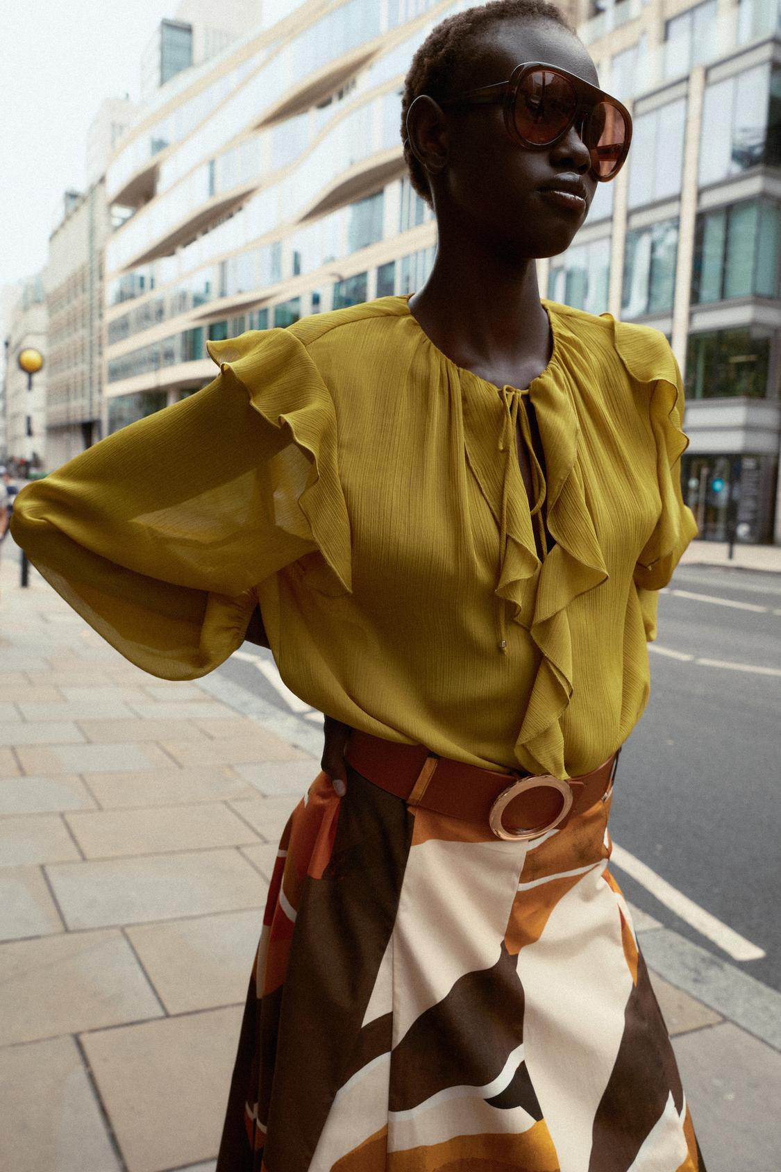 Zara RUFFLED BLOUSE