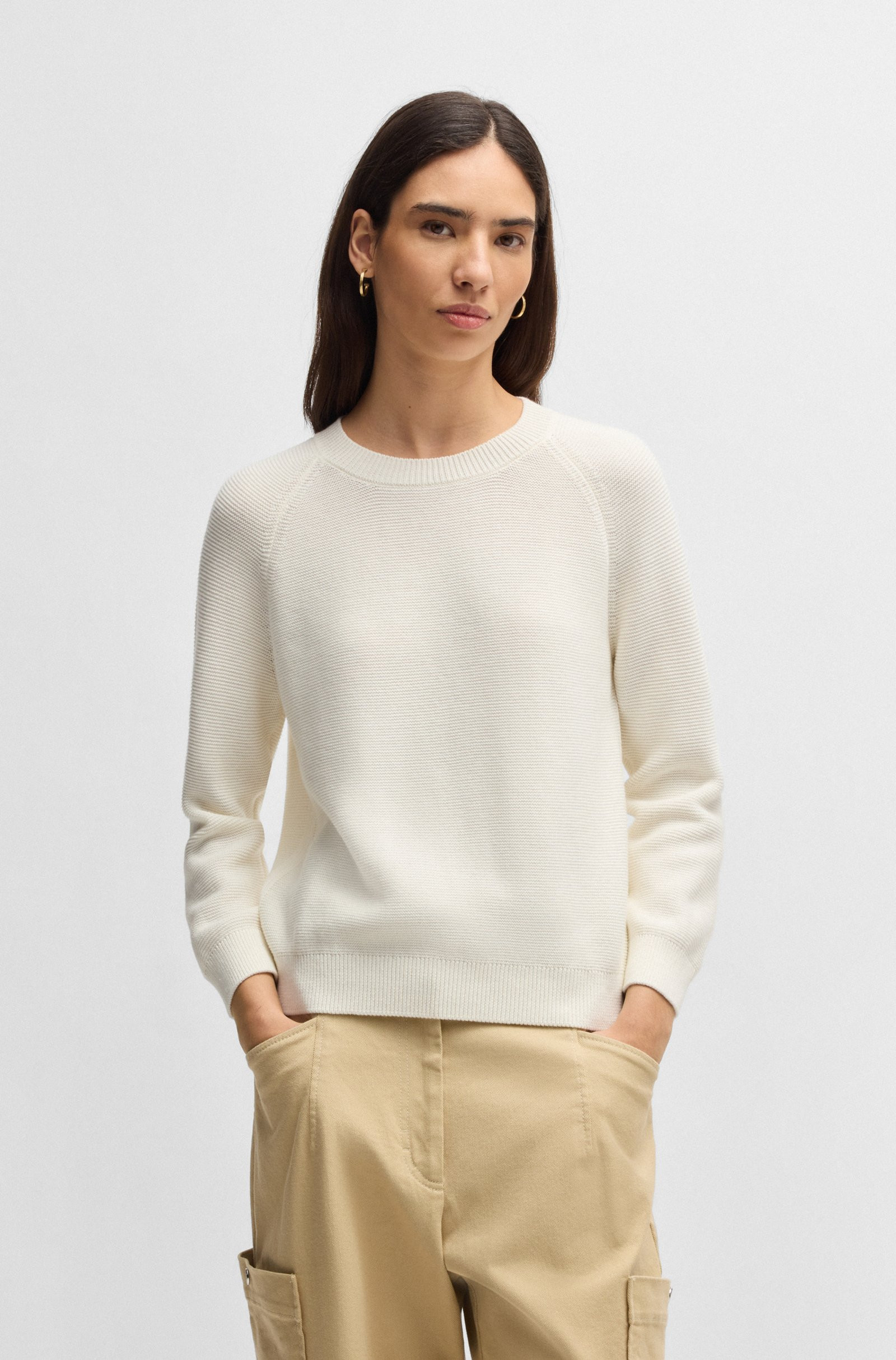 BOSS Relaxed-fit sweater in cotton