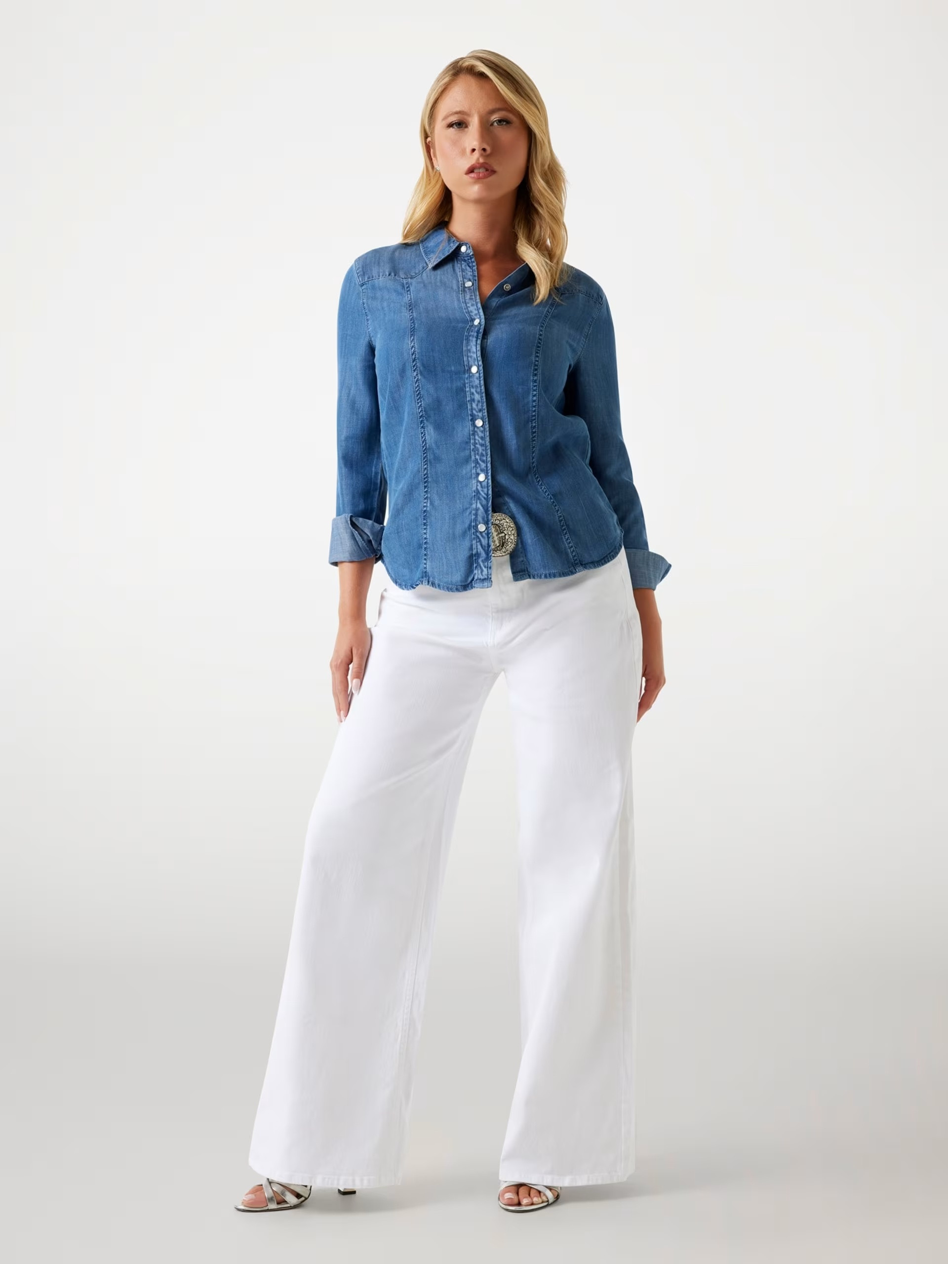 Guess Mid-rise wide-leg jeans