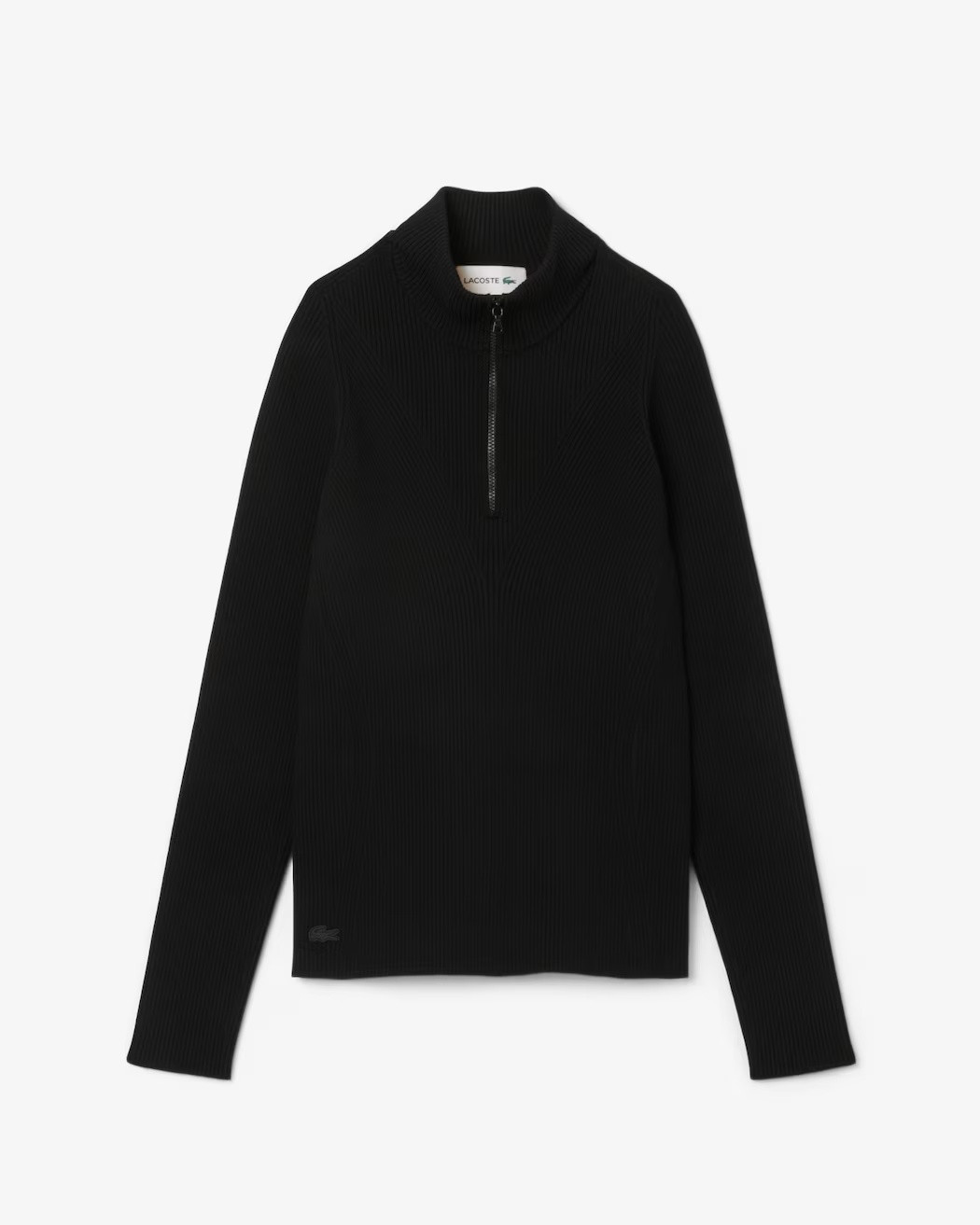 LACOSTE 3D ribbed knit sweater with high collar