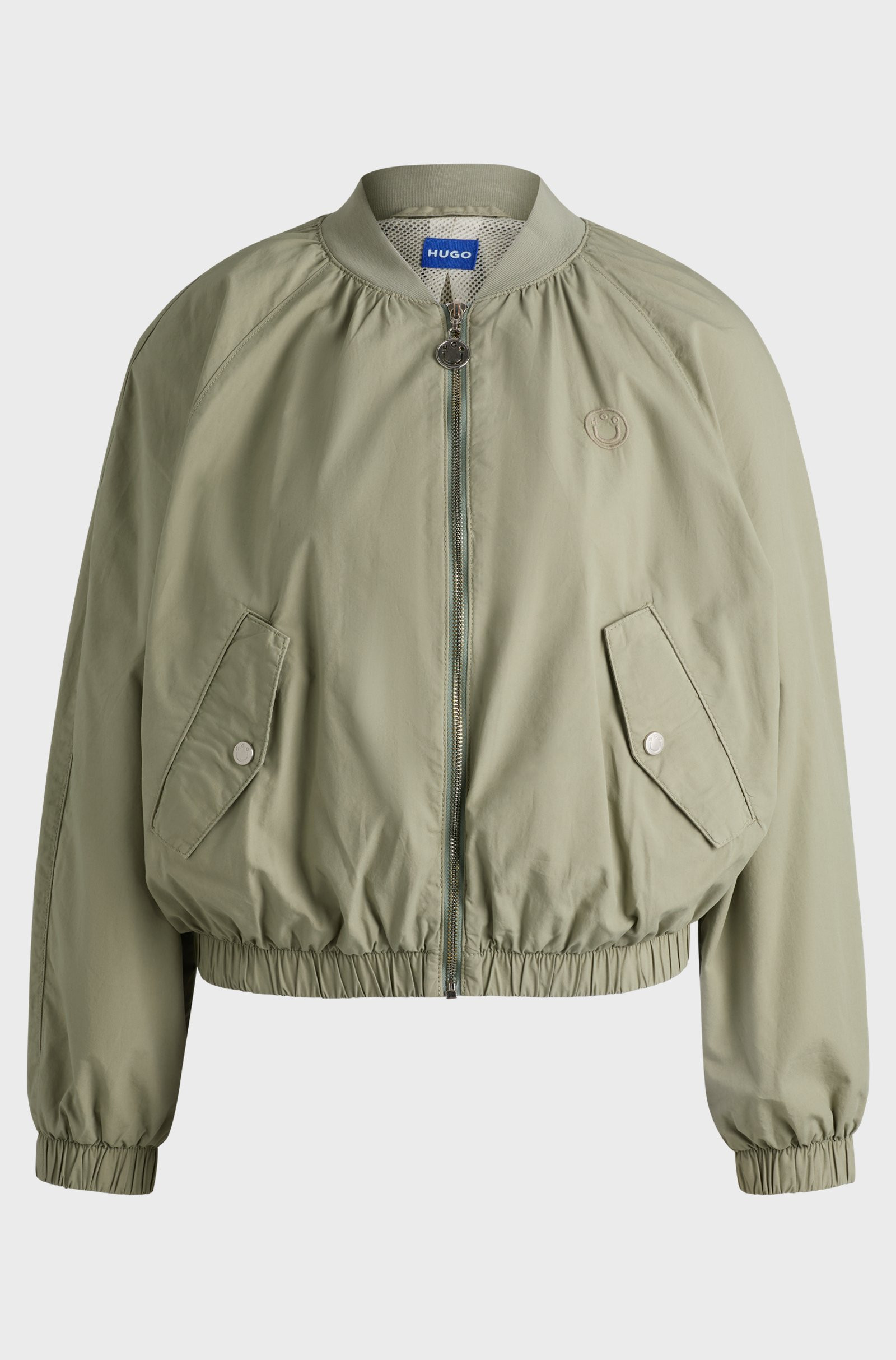 HUGO Bomber jacket in paper-touch cotton