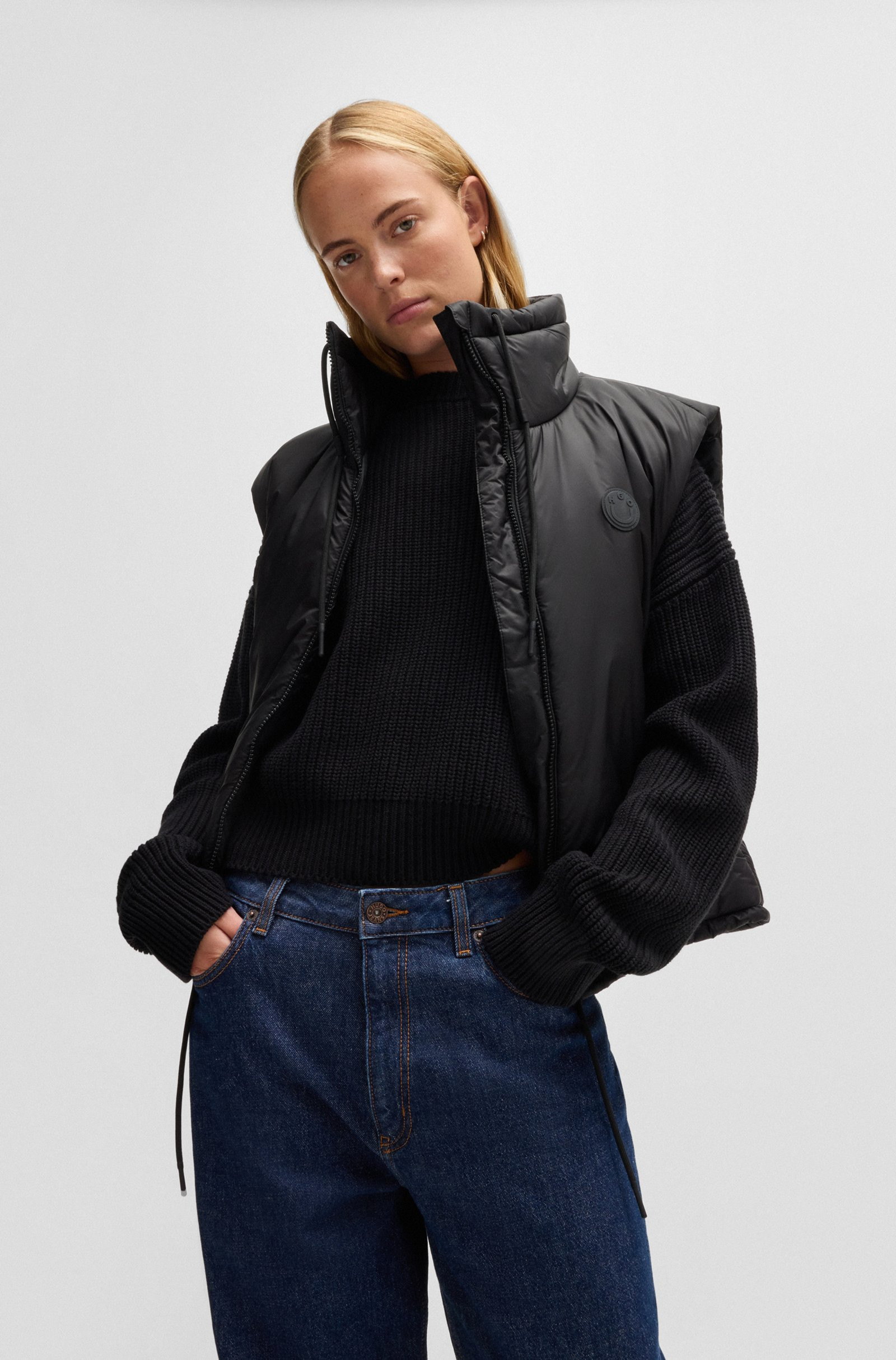 HUGO  Water-repellent gilet with Happy HUGO patch