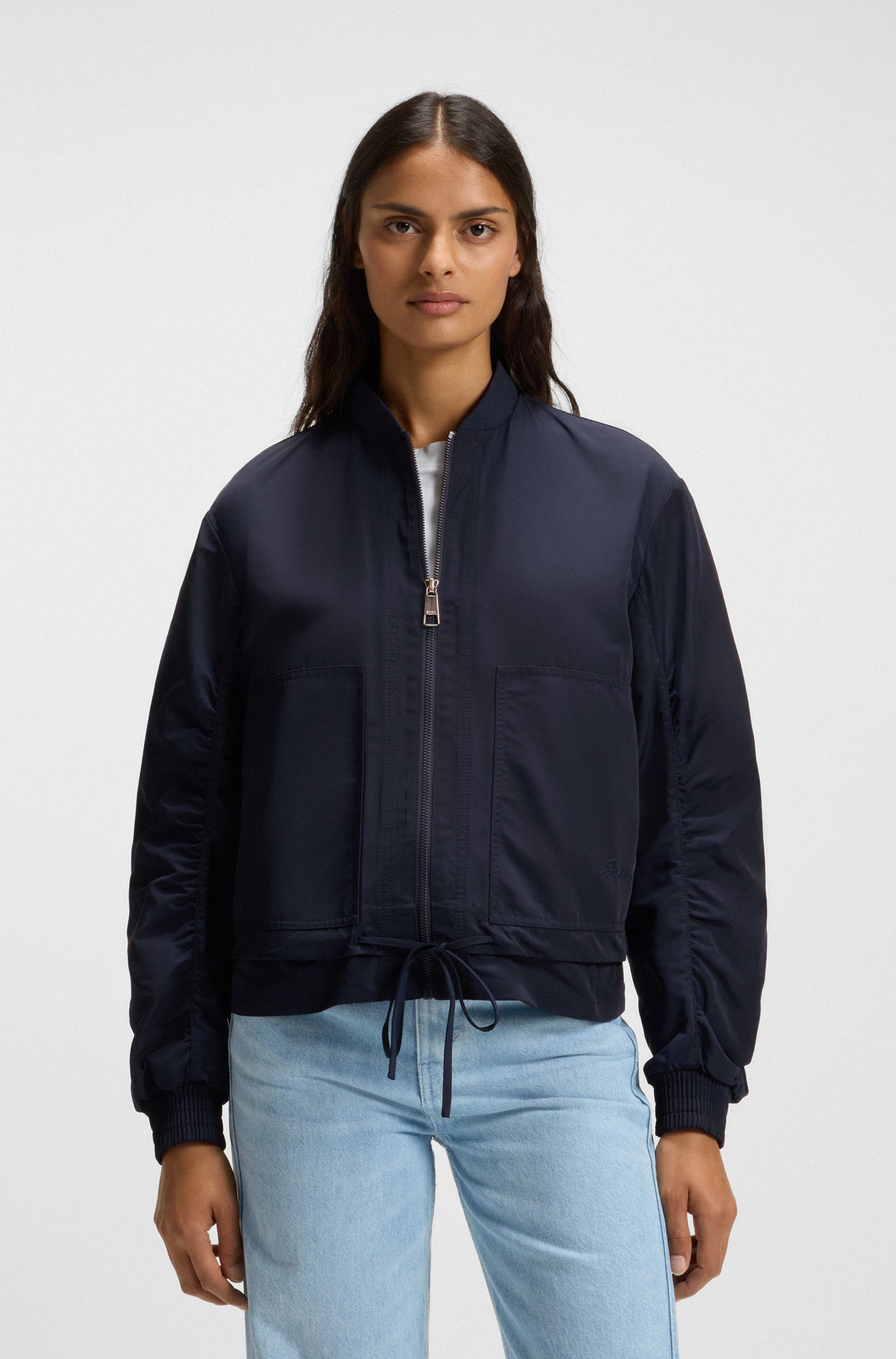 HUGO Water-repellent bomber jacket with adjustable hem