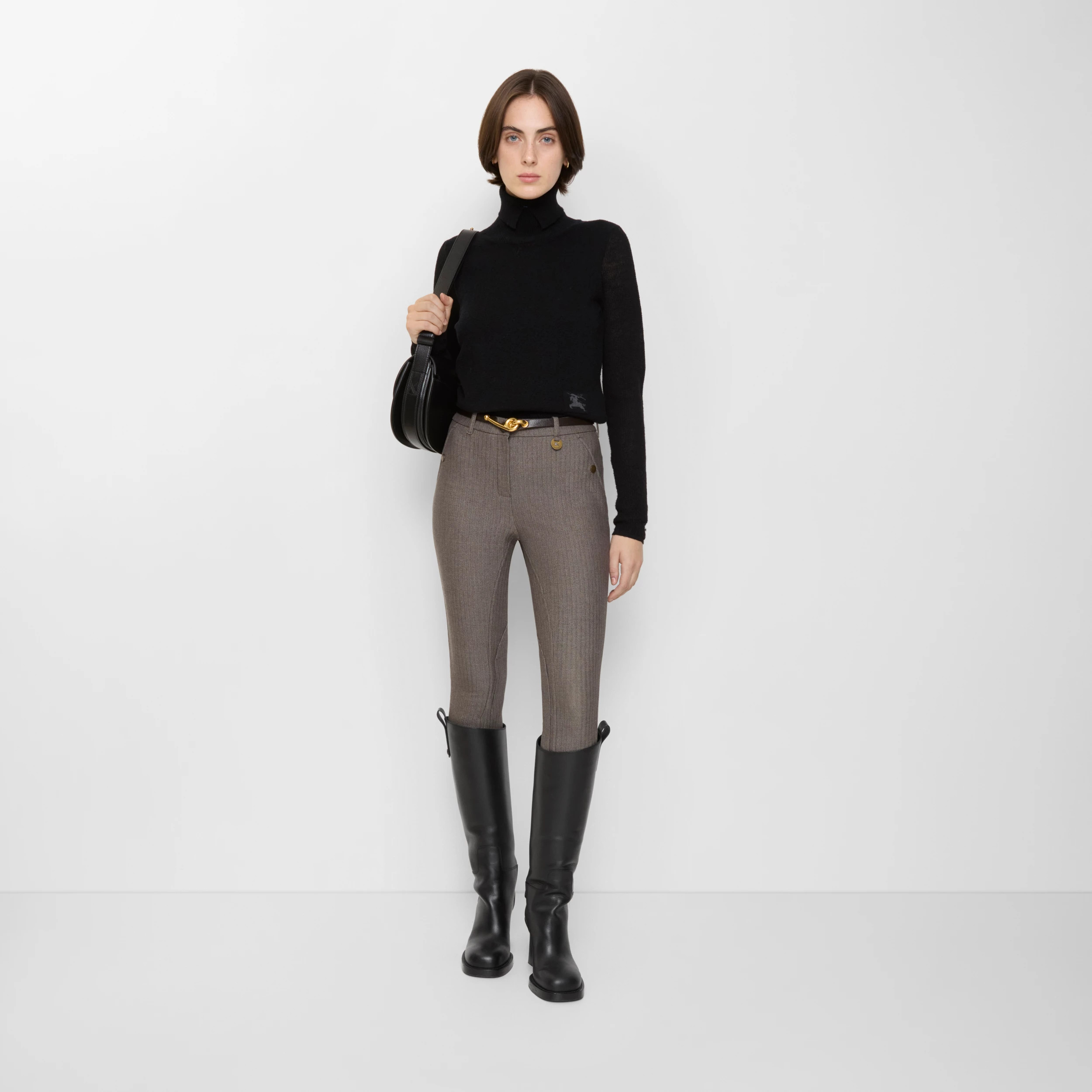 Burberry Herringbone Stretch Cotton Jodhpurs
