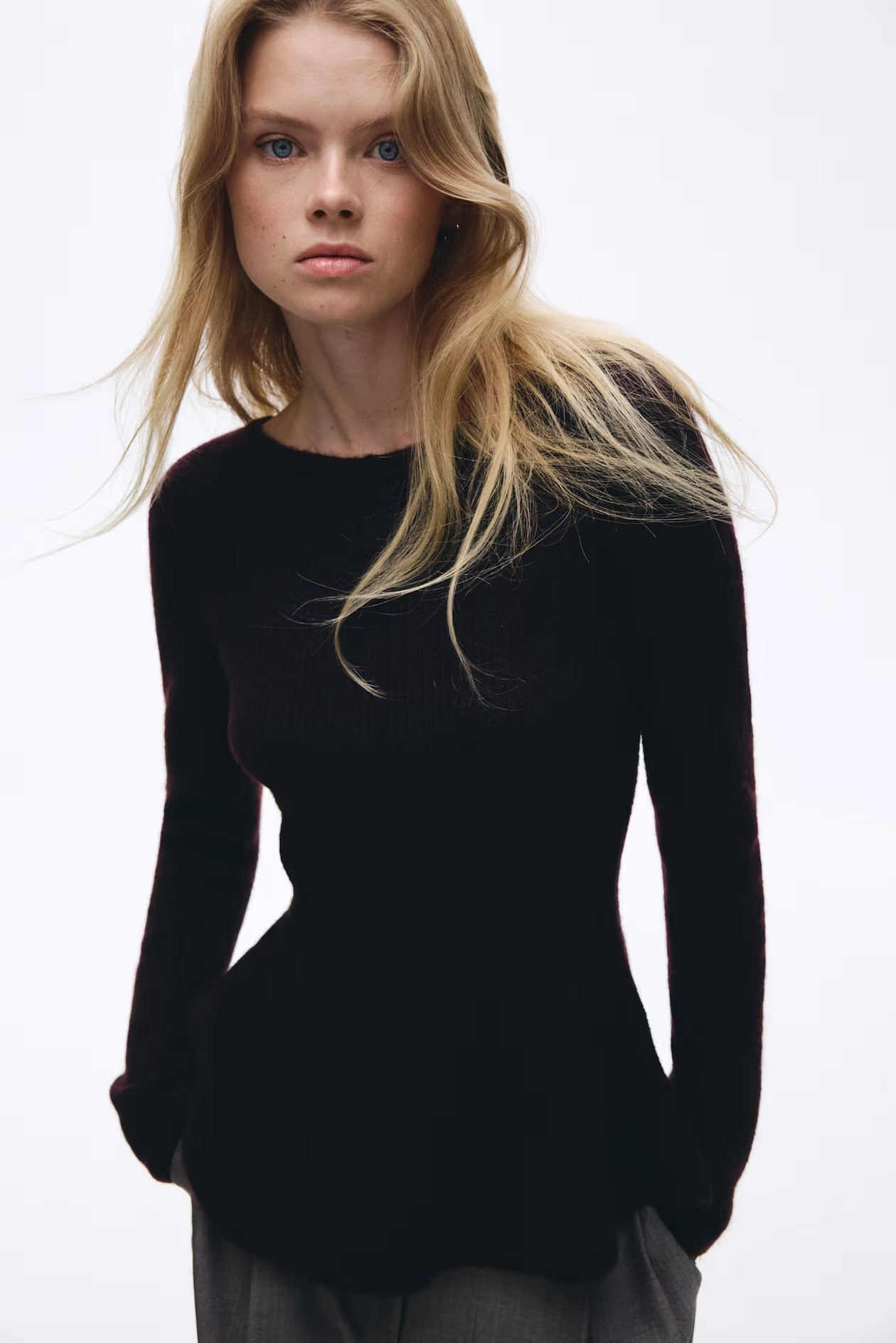 H&M Ribbed peplum sweater