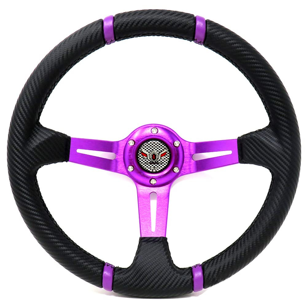 ALTEED Sports Steering Deep Cone Model Purple Spoke X Carbon Design External Car Steering Wheel 350