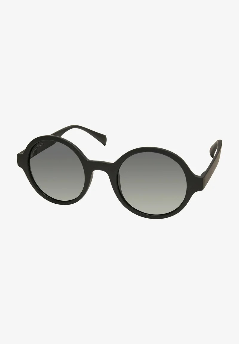 Urban Classics Retro Style Oval Black Sunglasses