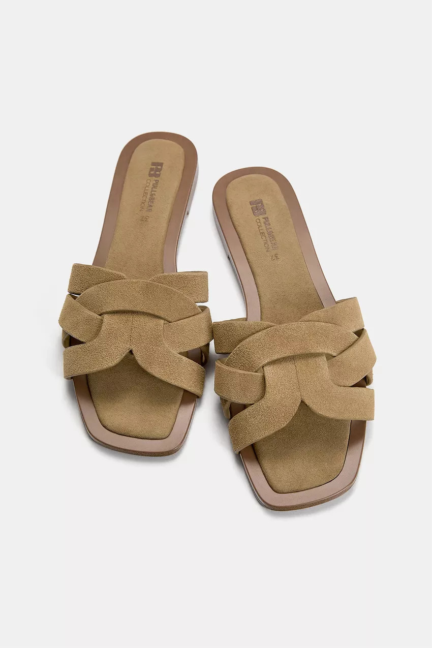 Pull&Bear Flat leather sandals