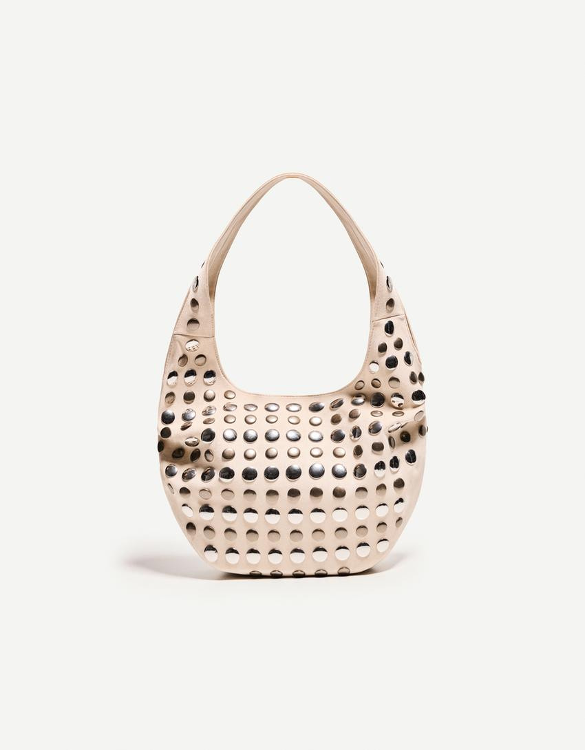 Bershka Studded faux suede bag