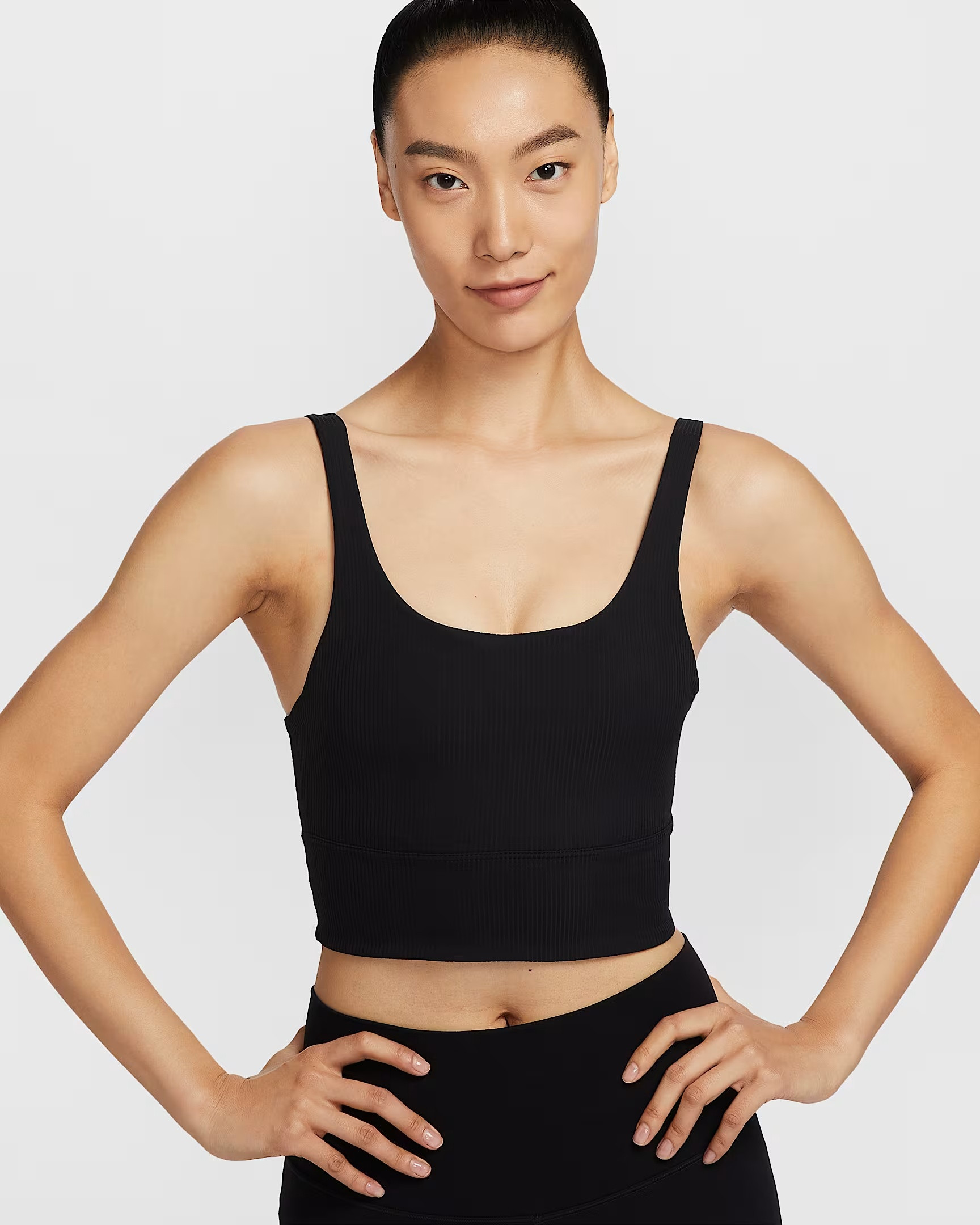 Nike Zenvy Rib Padded longline sports bra with light support
