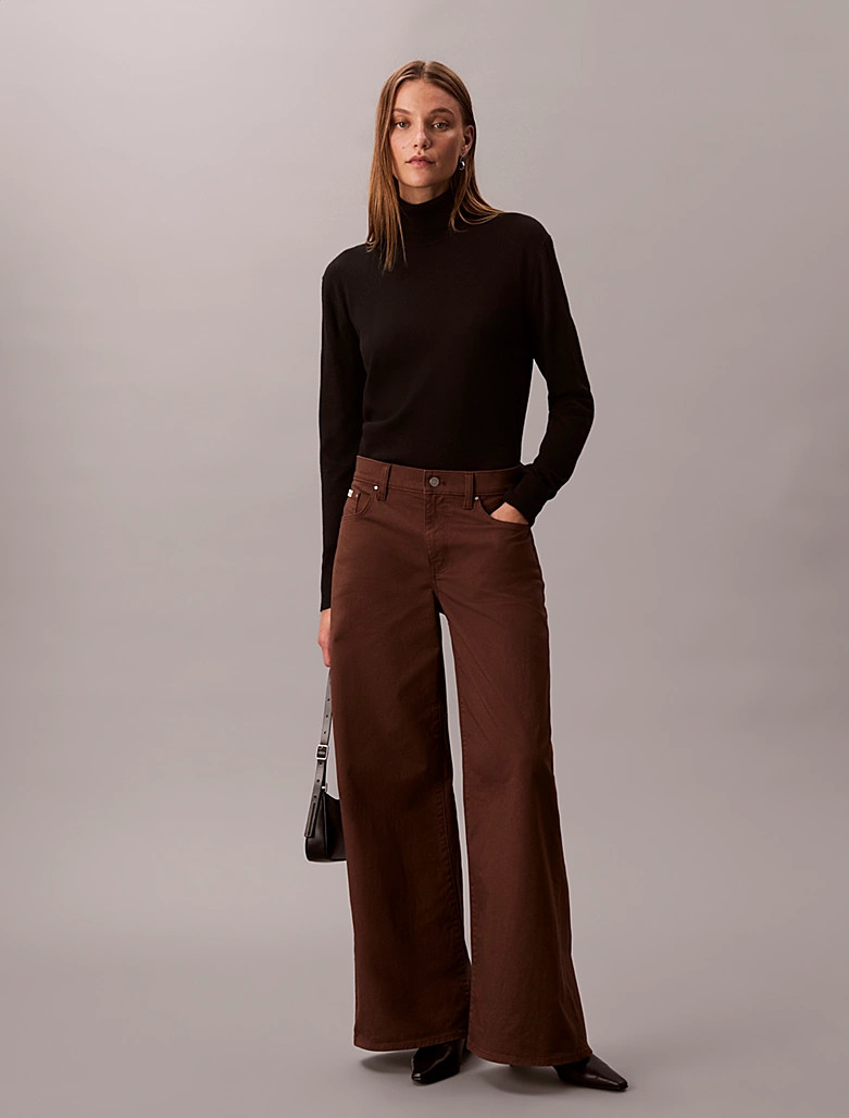 Calvin Klein Extra wide-leg twill trousers