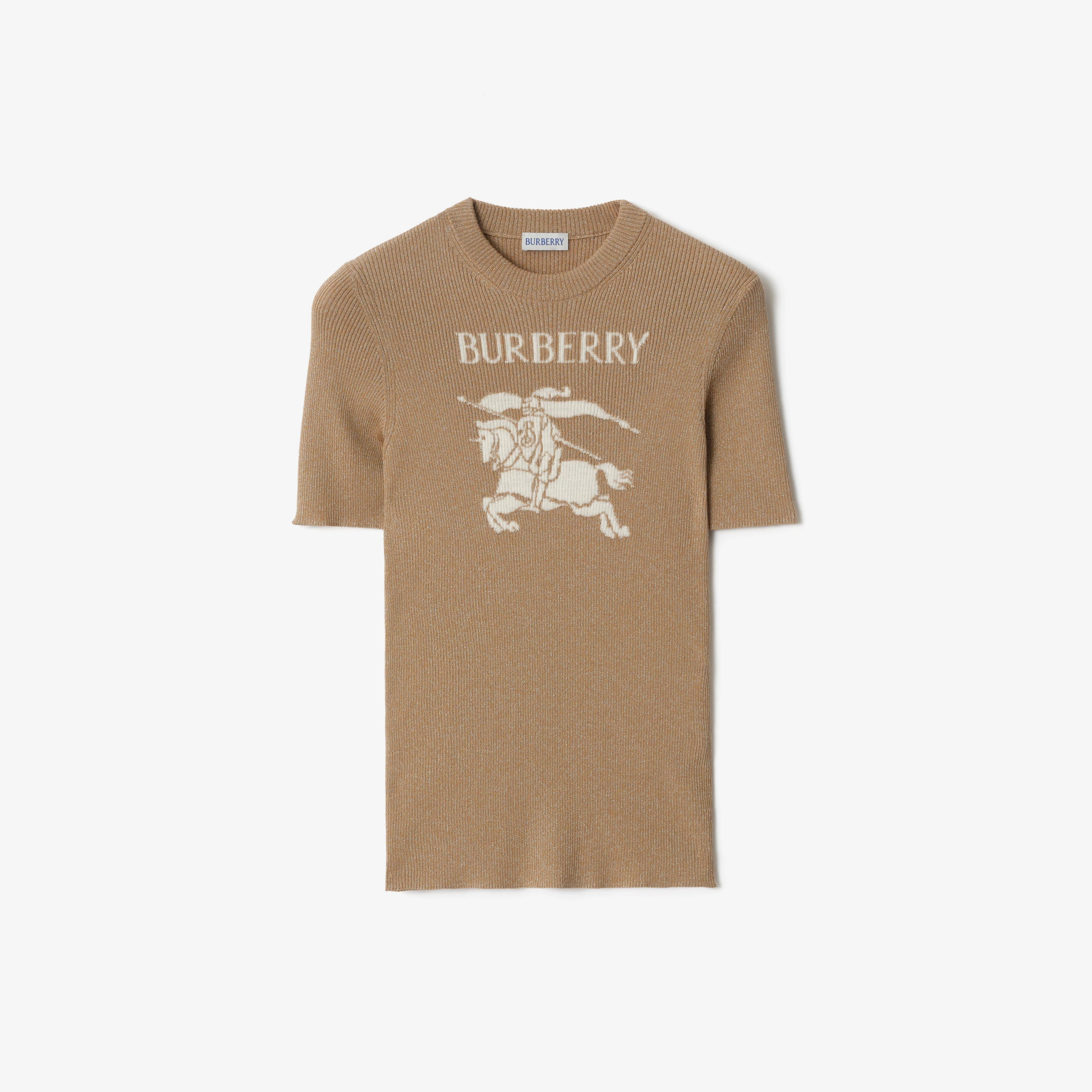 BURBERRY EKD Metallic Wool Blend Top