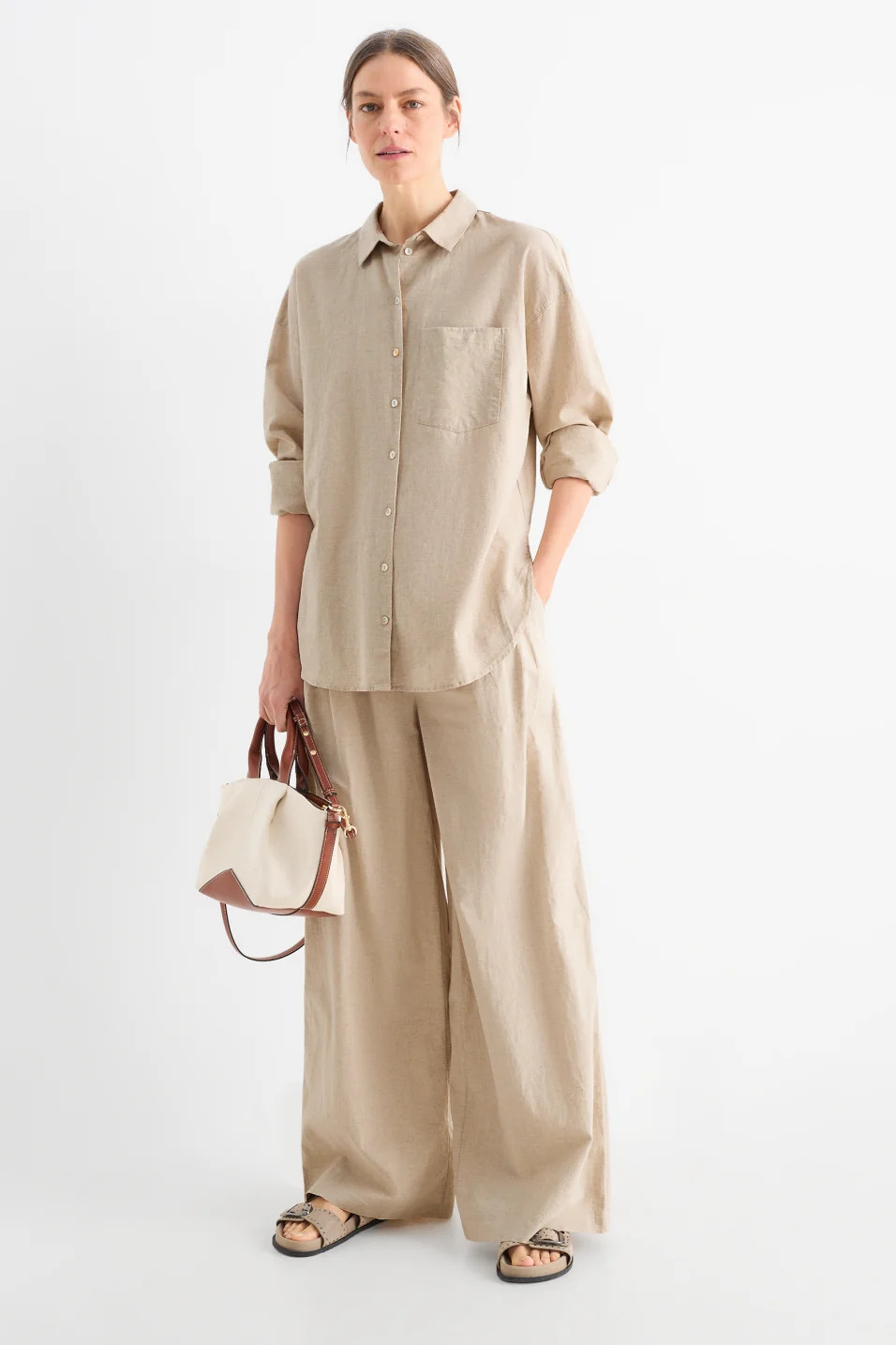C&A  2238185 Fabric trousers with belt