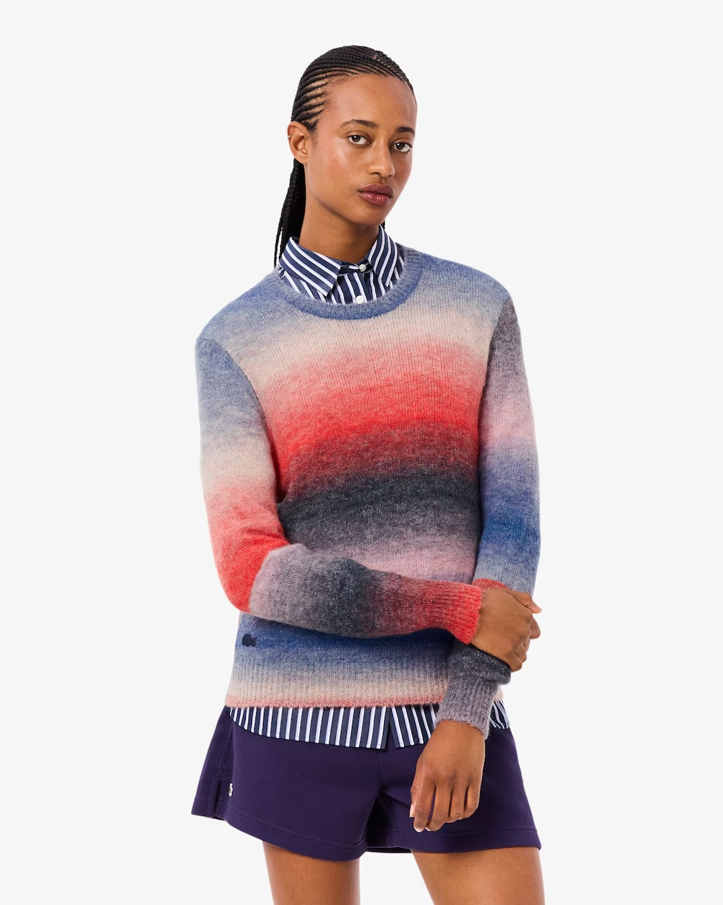 LACOSTE Pullover with ombré effect and round neckline