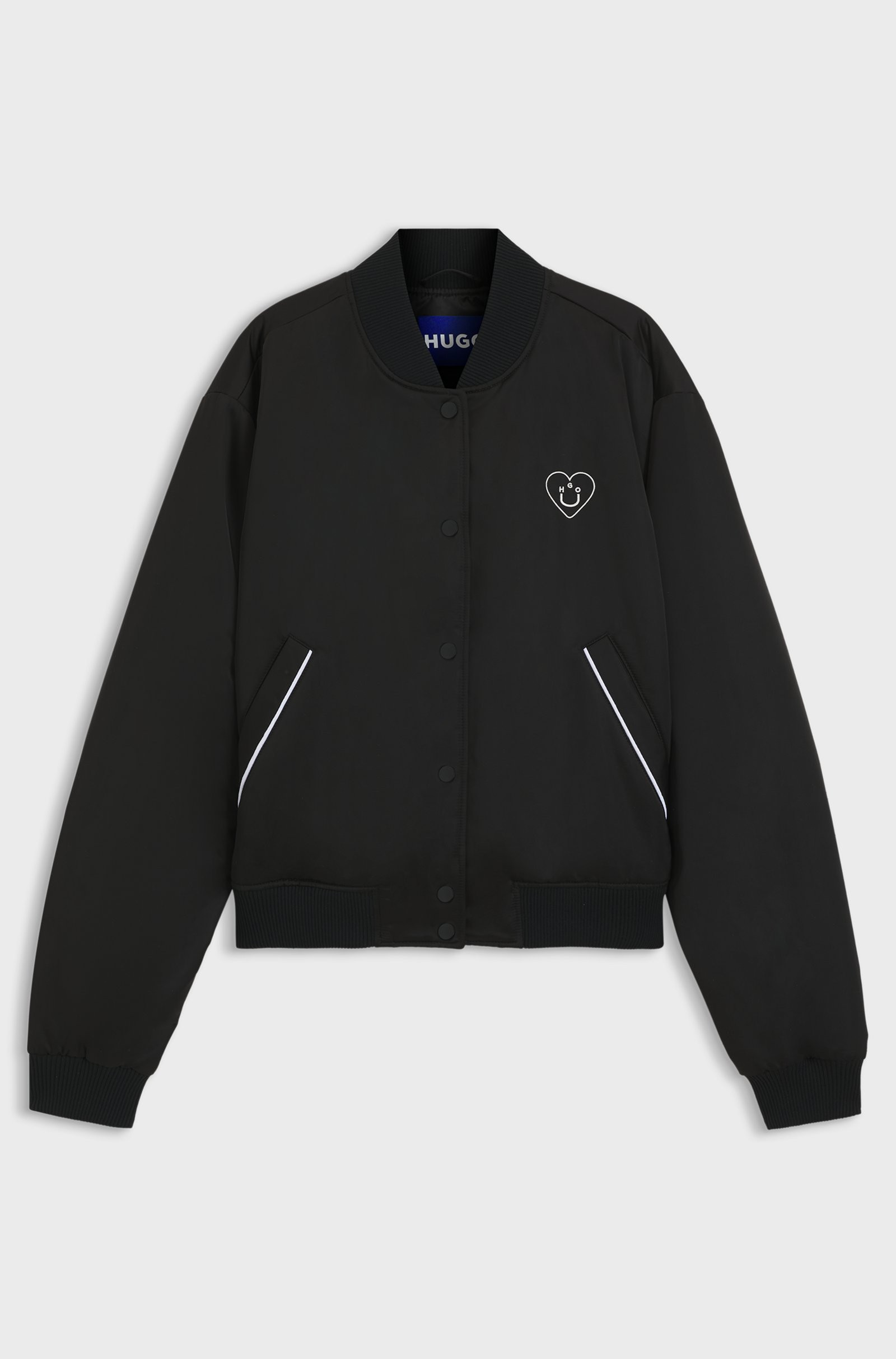 HUGO Padded varsity-style jacket with Happy HUGO logos