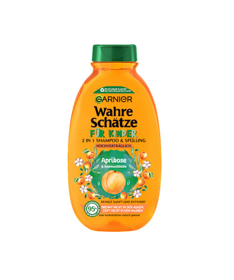 2-in-1 Shampoo and Conditioner for Kids with Apricot and Cotton Flower, 300 ml, Garnier