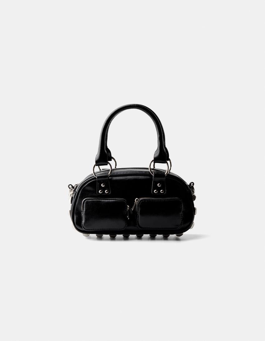 Bershka Studded mini bowling bag