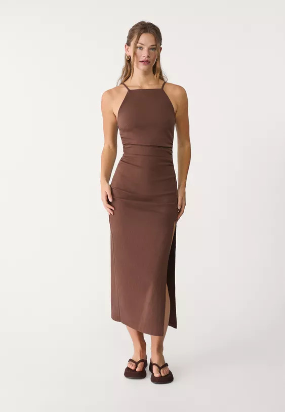 Stradivarius halter neck midi dress