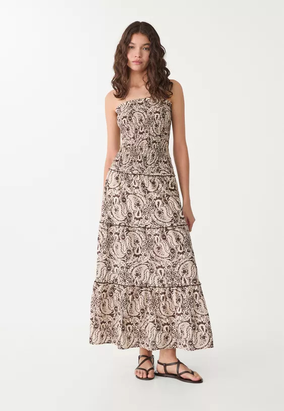 Stradivarius Flowing printed midi dress