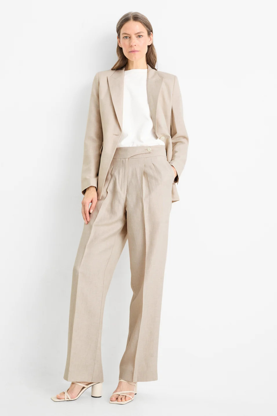C&A  2231895 Business trousers with linen content