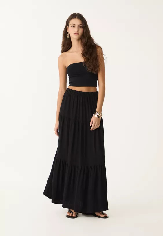 Stradivarius Boho midi skirt