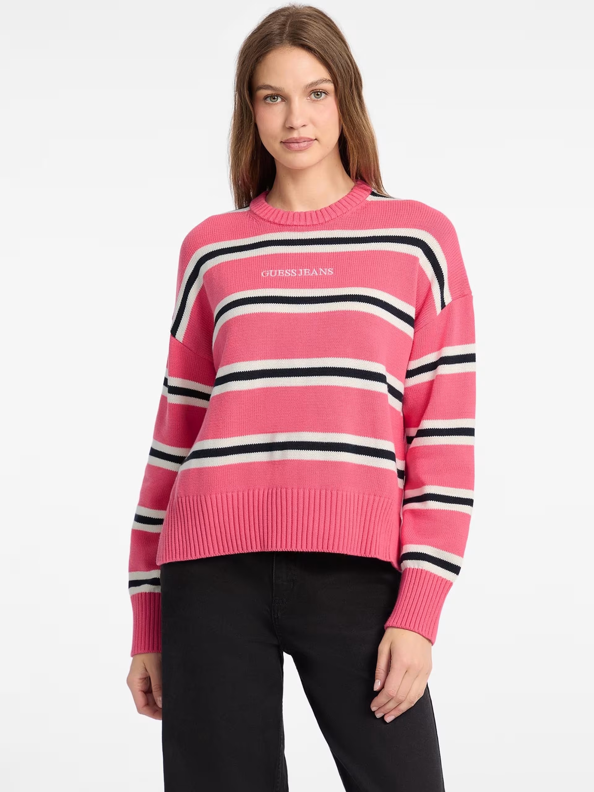 Guess Jeans Striped Logo Sweater