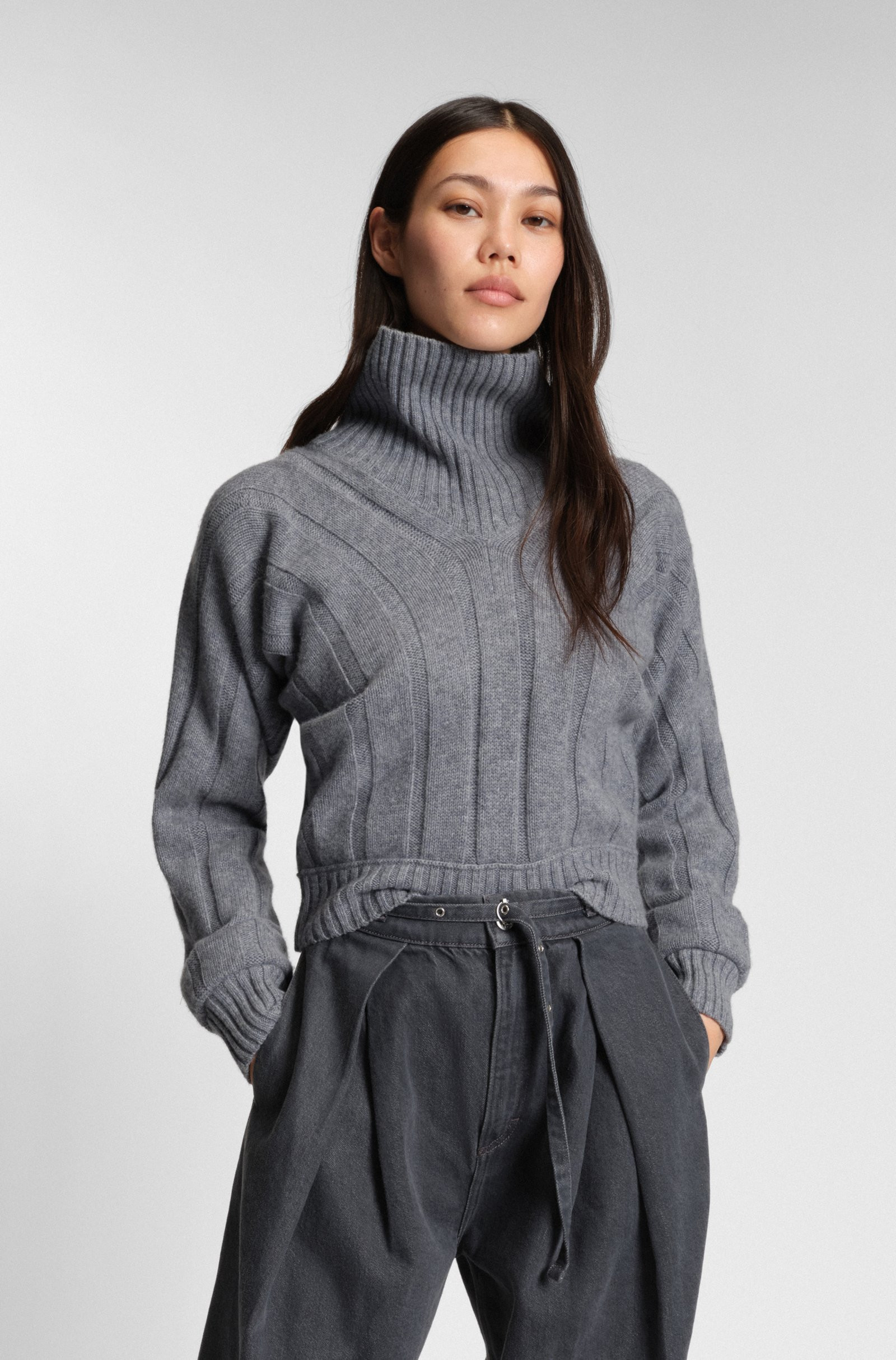 BOSS Rollneck sweater in virgin wool and cashmere