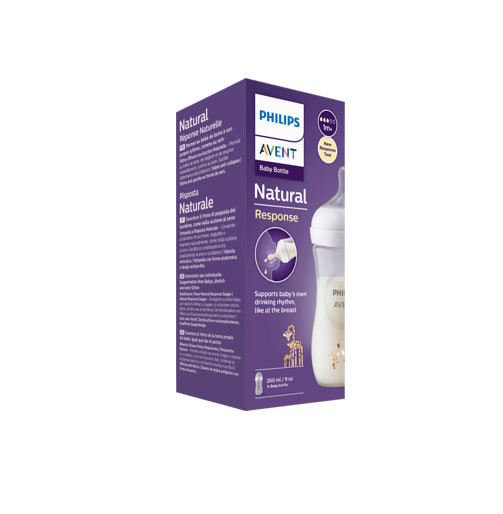 Natural Response baby bottle, white/giraffe, from birth, 260 ml, 1 piece, Philips Avent
