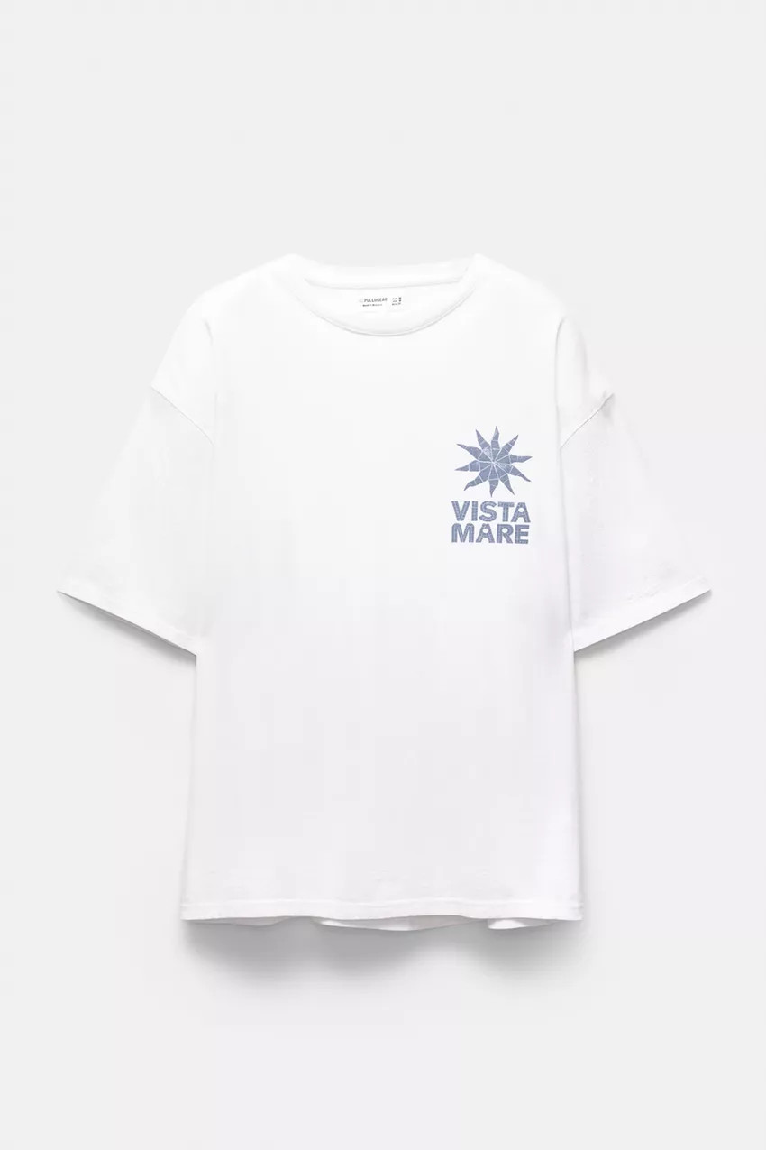 Pull&Bear T-shirt with Vista Mare graphic