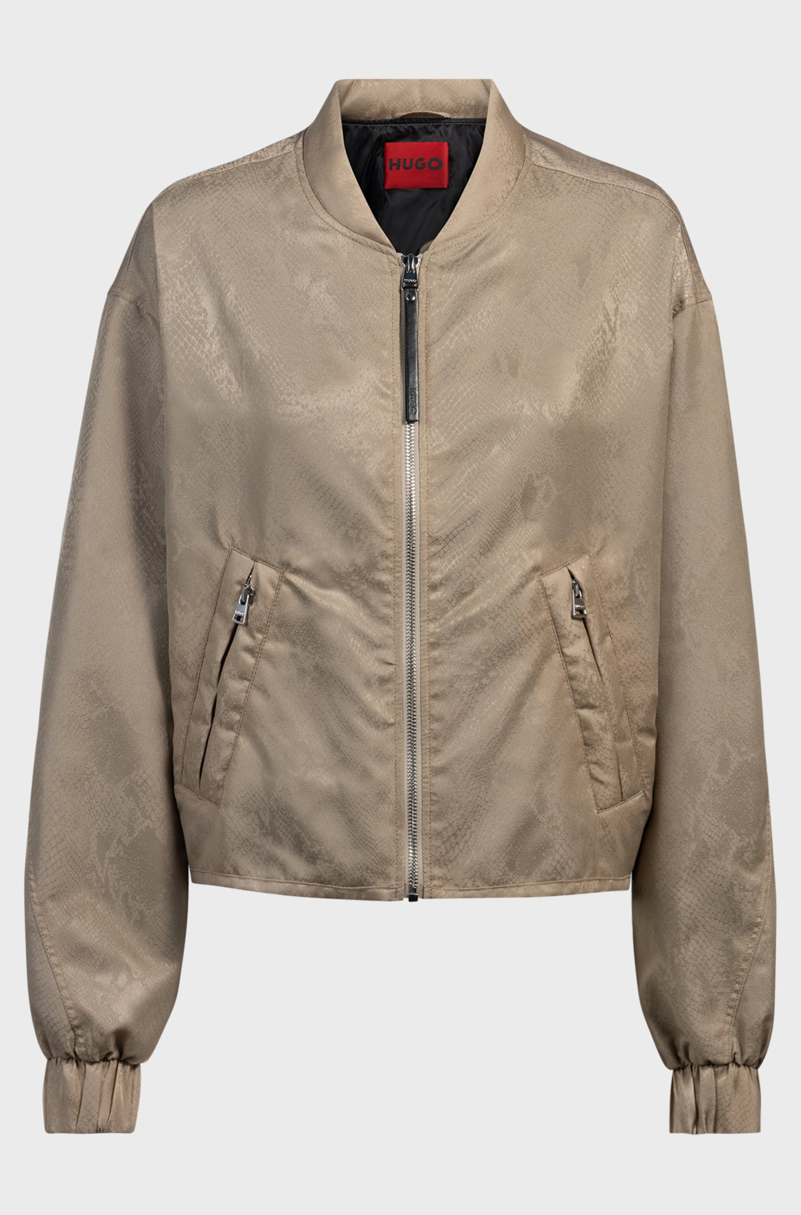 HUGO Water-repellent bomber jacket with python jacquard