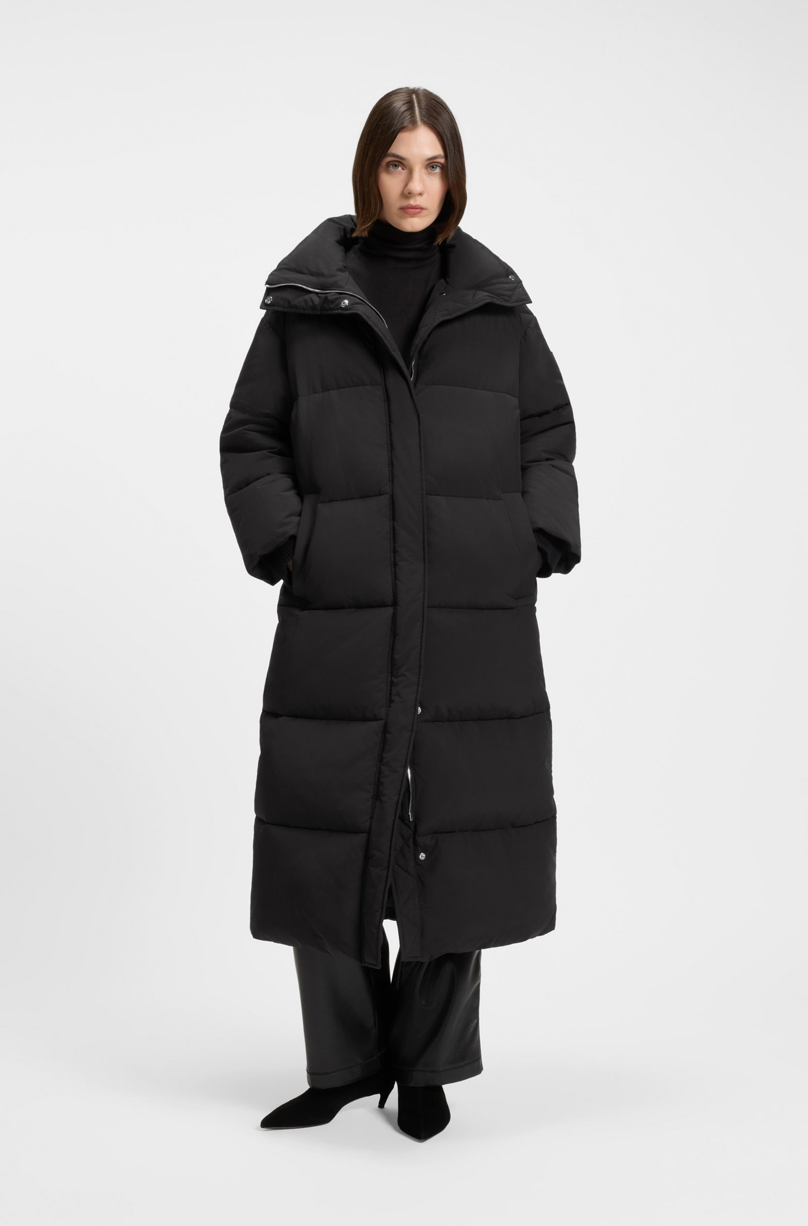 BOSS Long puffer jacket with water-repellent finish