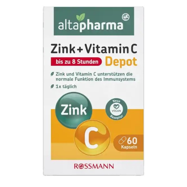 Altapharma Vitamin C + Zinc capsules to strengthen the immune system, 60 capsules
