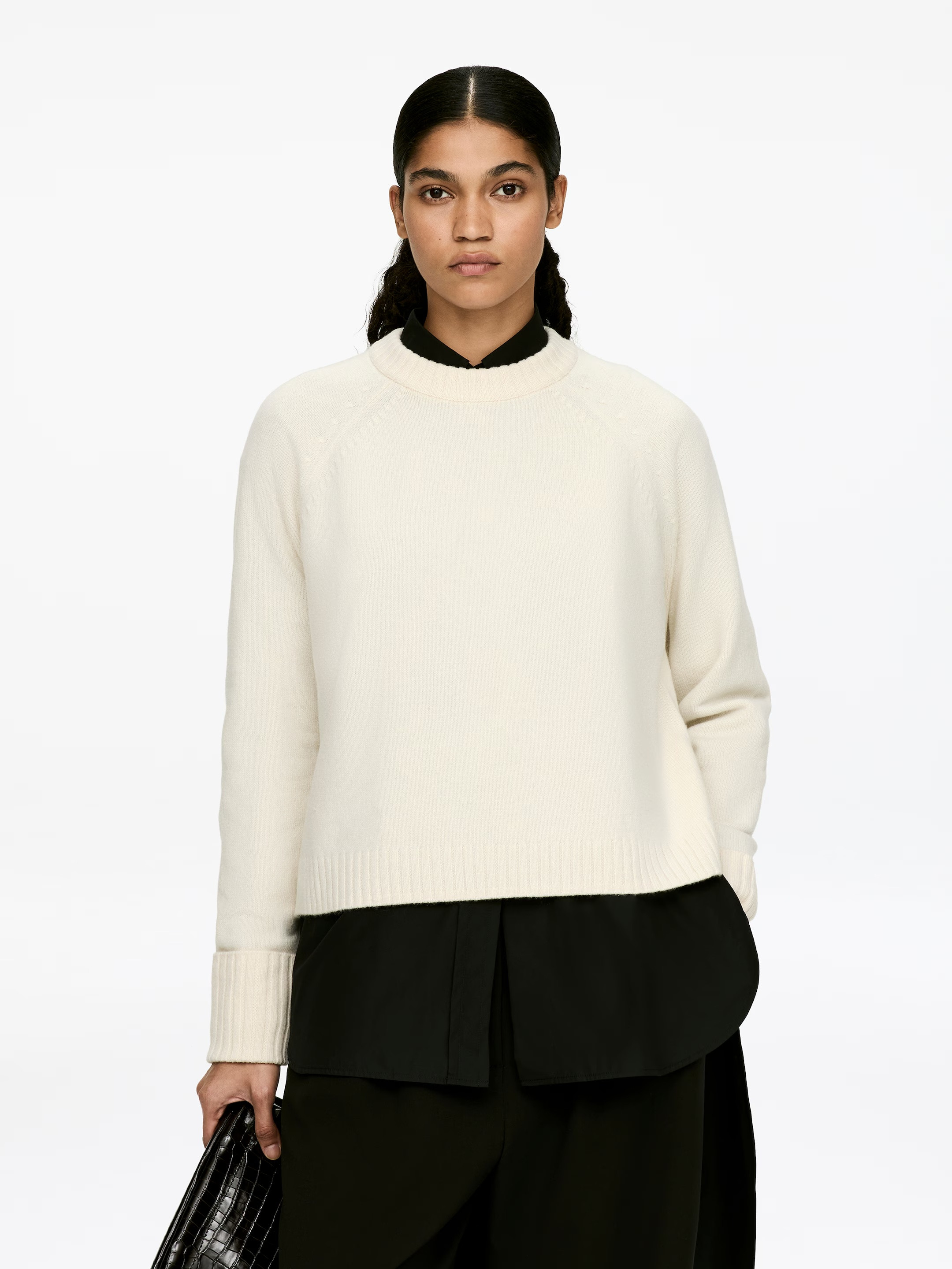 H&M Wool sweater with rolled-up sleeves