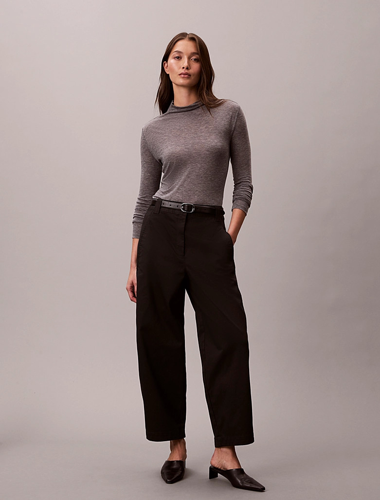 Calvin Klein Barrel leg trousers in cotton stretch twill