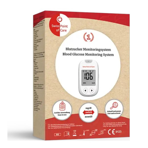 Swiss Point of Care blood glucose meter for family use