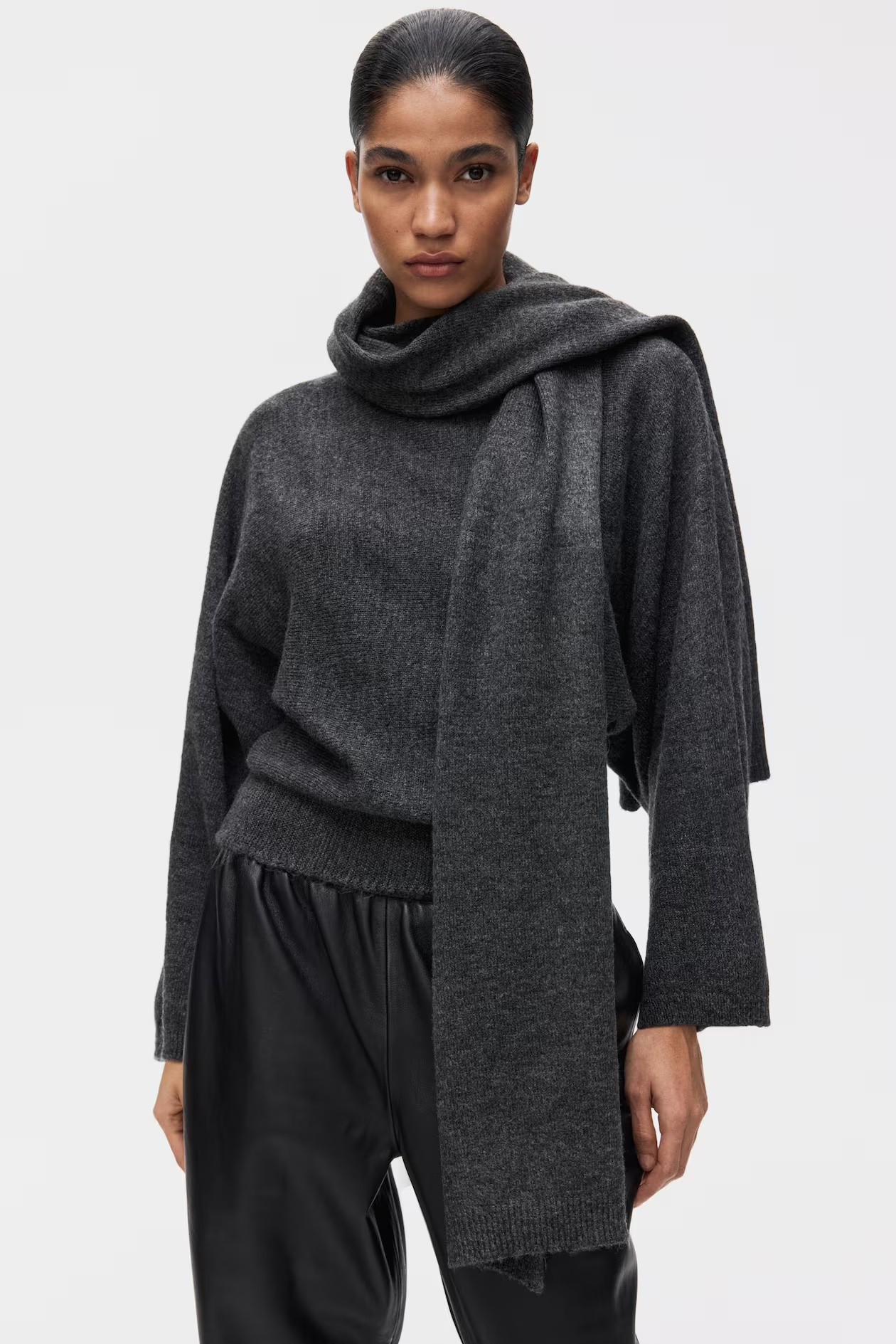 H&M Oversized sweater with scarf detail