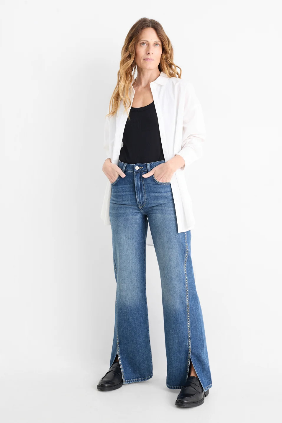 C&A  2238842 Wide Leg Jeans - Mid Waist