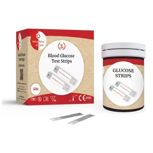 Swiss Point of Care glucose test strips for family use