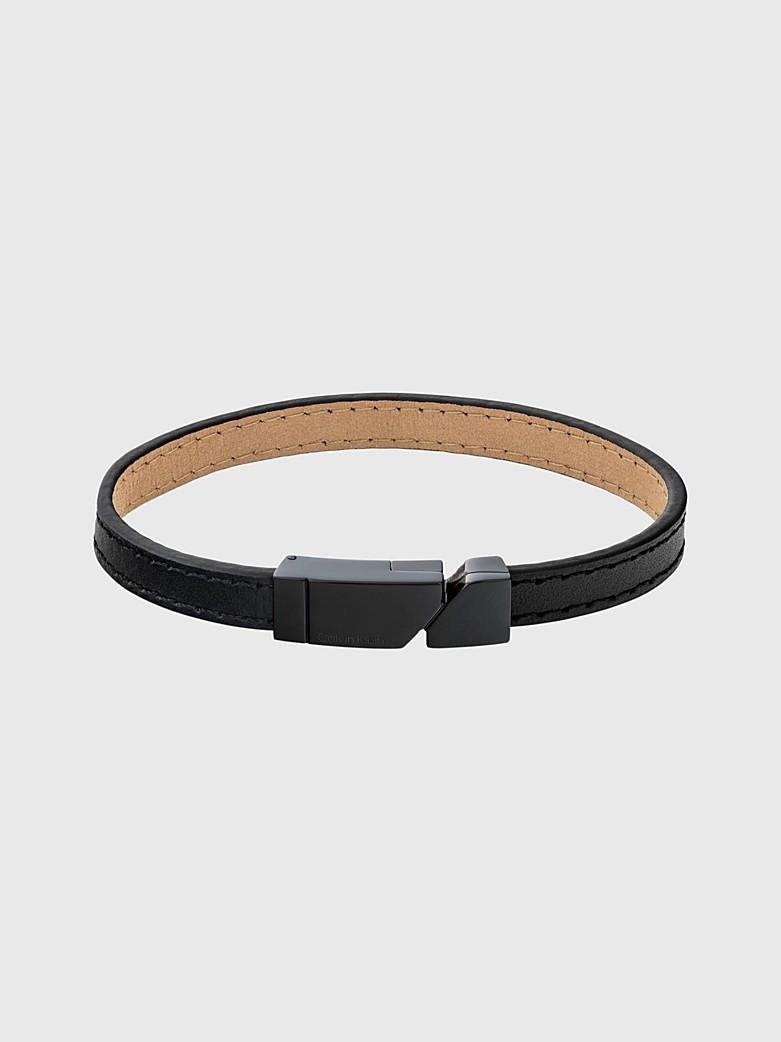Calvin Klein Leather bracelet with asymmetrical pendant