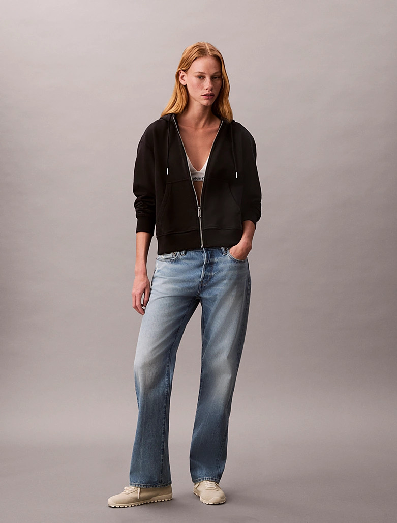 Calvin Klein Cotton terry zip-up hoodie