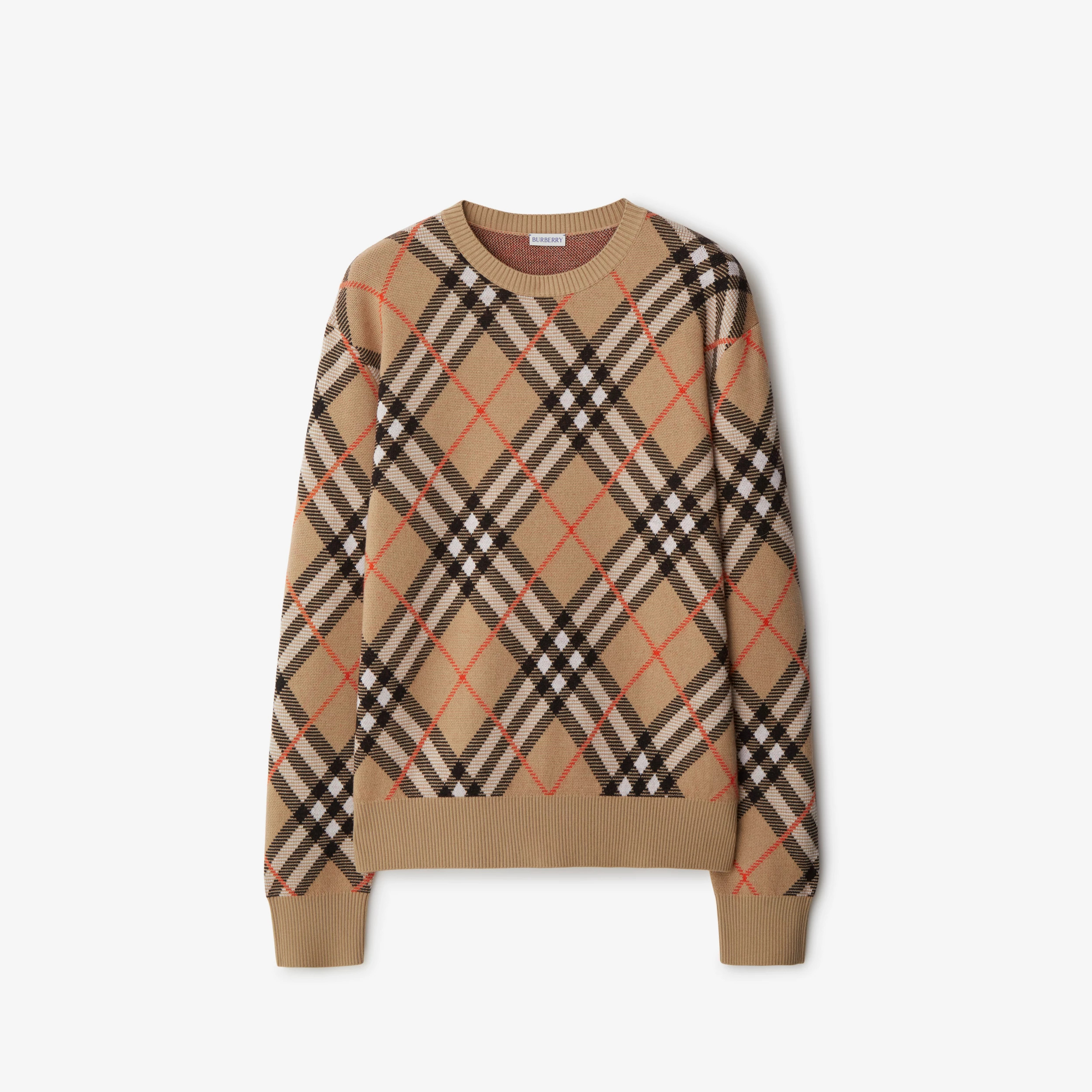 BURBERRY Check Wool Mohair Blend Sweater